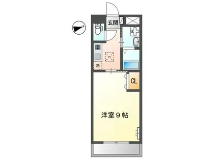 サンパレス東山崎(1K/1階)の間取り写真