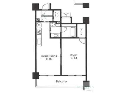 クリプトメリア目黒(1LDK/2階)の間取り写真