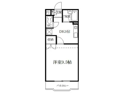 アルカディア15(1DK/2階)の間取り写真
