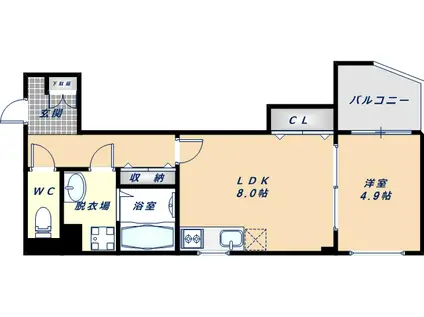 ビューティーセゾン華(1LDK/3階)の間取り写真