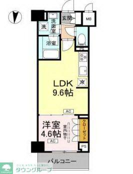 ロイジェント潮見(1LDK/7階)の間取り写真