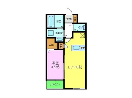 ST.RESIDENCE 七道(1LDK/1階)の間取り写真