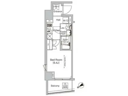 プラウドフラット門前仲町IV(1K/5階)の間取り写真