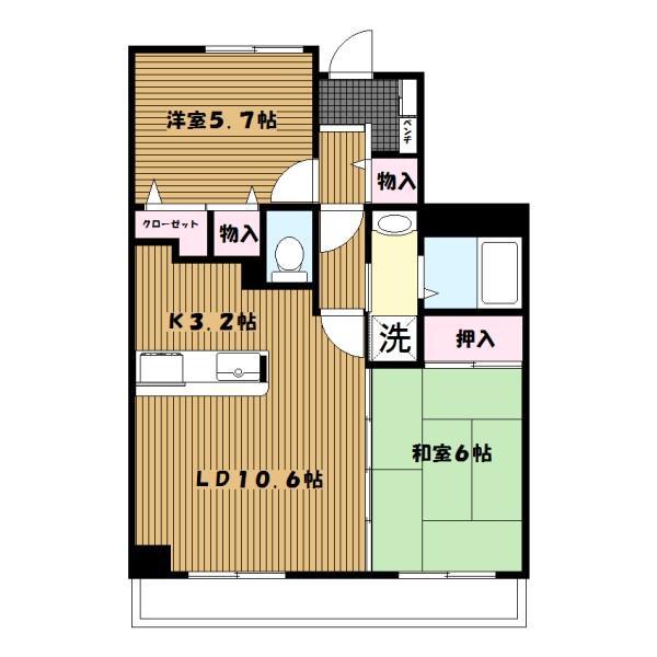 エテルニテ(2LDK/1階)の間取り写真
