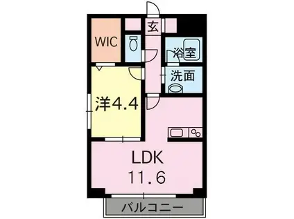 ドルチェ新町(1LDK/7階)の間取り写真