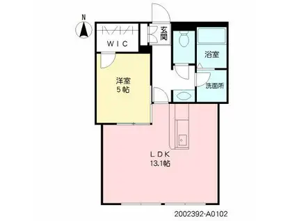 アロエ1(1LDK/1階)の間取り写真