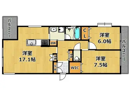 さくらガーデン(2LDK/1階)の間取り写真