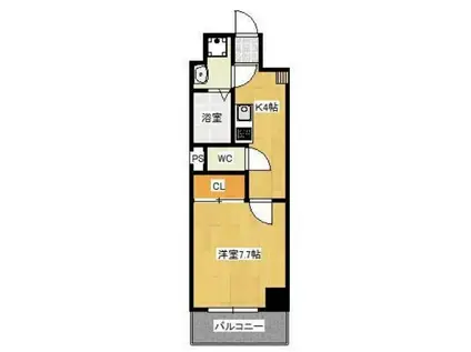 ベラカーサノース(1K/7階)の間取り写真