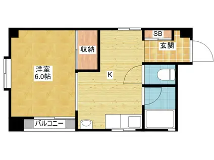 HP黄金ビル(ワンルーム/4階)の間取り写真