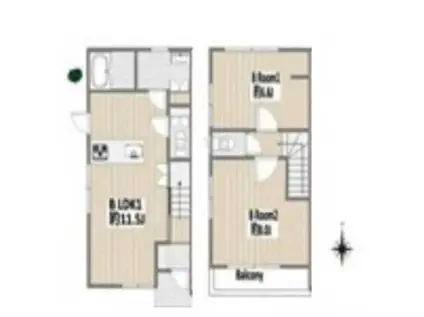 北新宿戸建A(2LDK/1階)の間取り写真