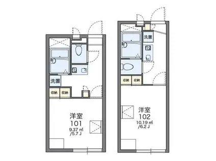 レオパレスフォレスト町田(1K/1階)の間取り写真