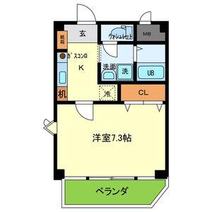 ビアンフェ(1K/3階)の間取り写真