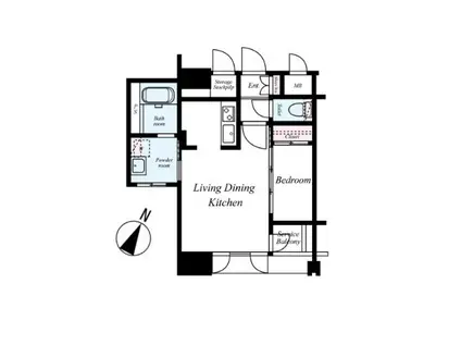 エンクレスト博多GATE(1LDK/5階)の間取り写真