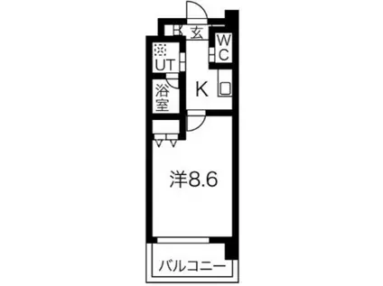 スプランディッド新大阪3(1K/8階)の間取り写真