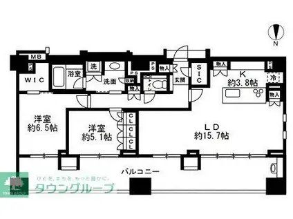 プレミスト代々木大山(2LDK/8階)の間取り写真