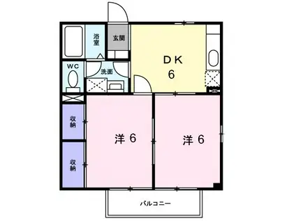 コスモミレニアム(2DK/1階)の間取り写真