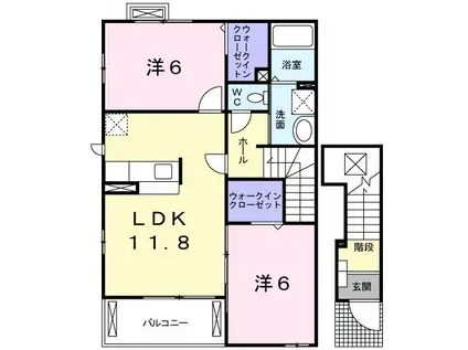 ブリッサ D(2LDK/2階)の間取り写真