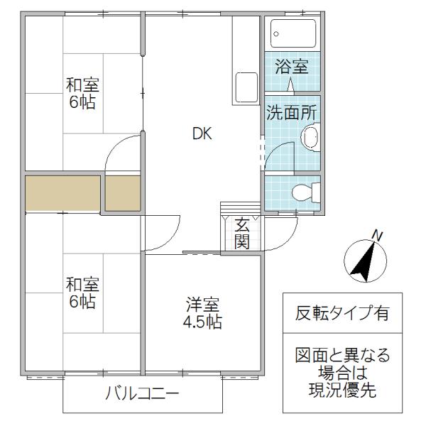 サンライフ横田B(3DK/2階)の間取り写真