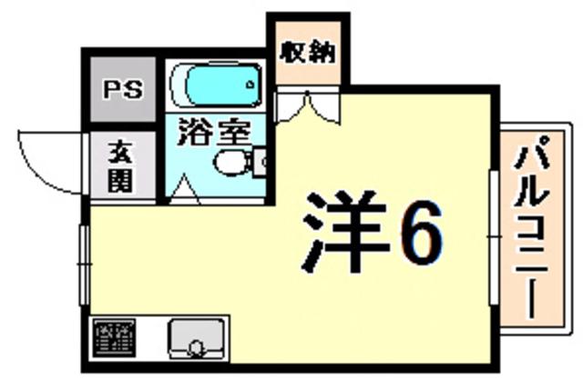 メゾン武庫之荘(ワンルーム/1階)の間取り写真