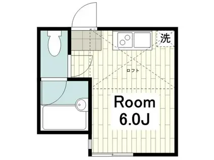 ユナイト保土ヶ谷フィリップの丘(ワンルーム/2階)の間取り写真