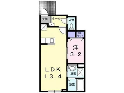 エス・スールV(1SK/1階)の間取り写真