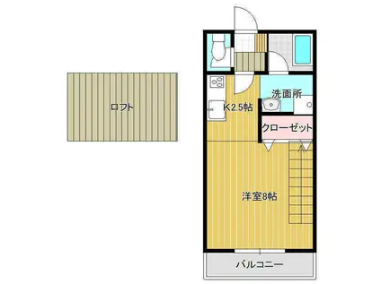 プリマベーラII(ワンルーム/1階)の間取り写真