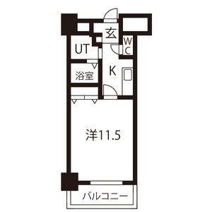 TQレジデンス名古屋錦(1K/12階)の間取り写真