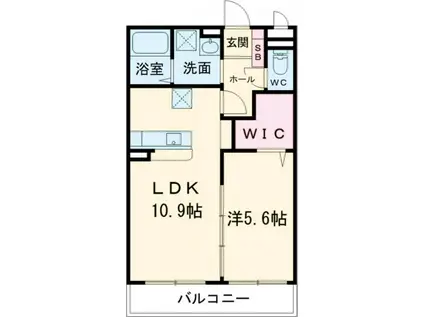 フルール小池原(1LDK/2階)の間取り写真