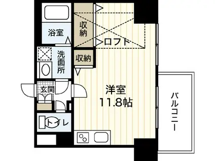 KATAYAMA BLDG 26(ワンルーム/13階)の間取り写真
