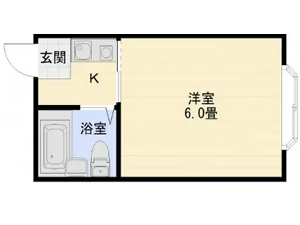 ロイヤル柏原(1K/2階)の間取り写真