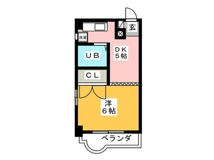 プライベートシェラトン(1DK/4階)の間取り写真