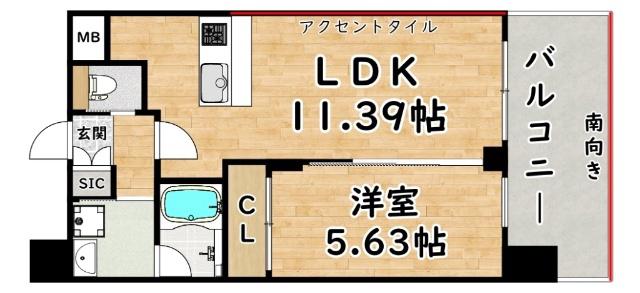 プレジオ塚本ASIAN(1LDK/2階)の間取り写真