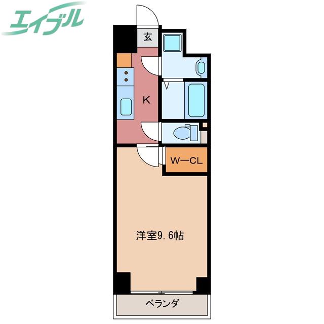 S-FORT四日市西新地(1K/7階)の間取り写真