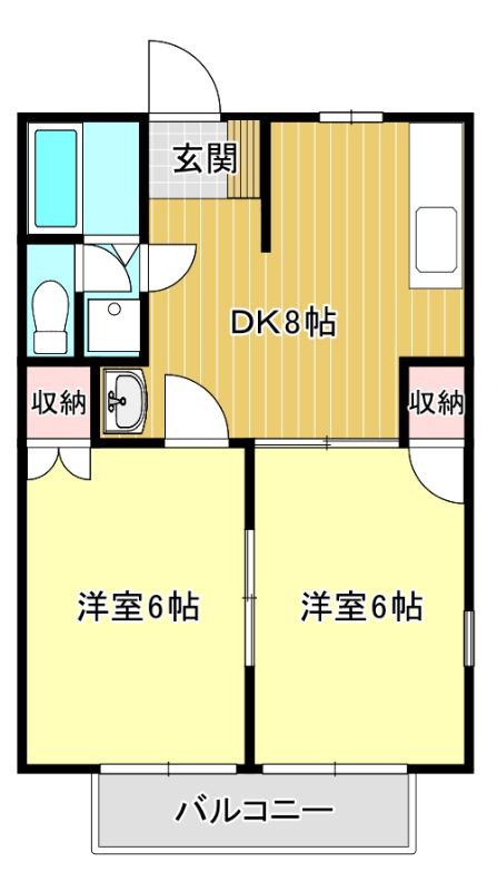 コンフォートハウス三佐(2DK/1階)の間取り写真