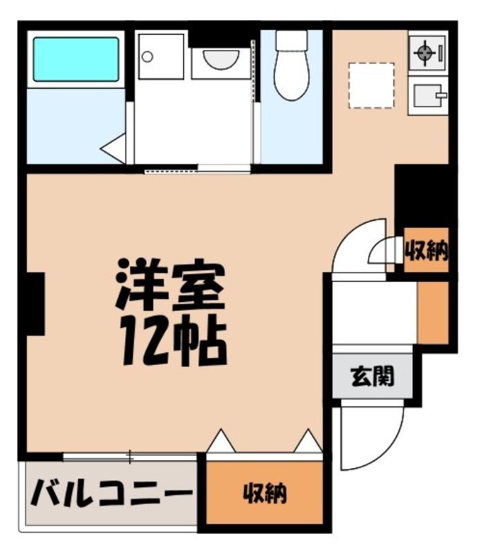 アリスト(ワンルーム/1階)の間取り写真