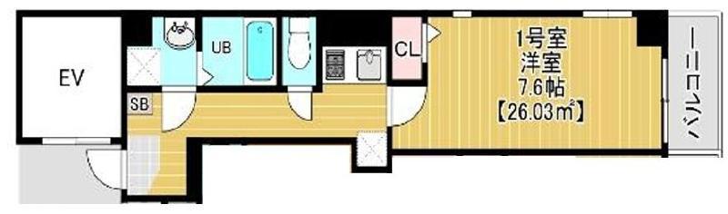 BRUN COURT MINAMISENJU ブランコート南千住(1K/7階)の間取り写真