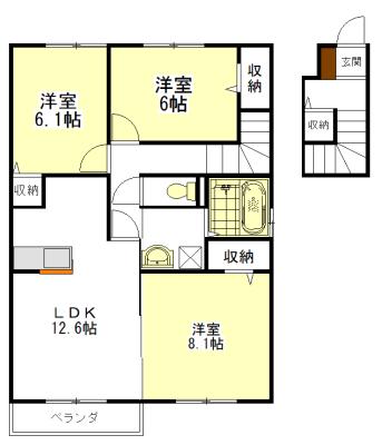 PRIOR(3LDK/2階)の間取り写真
