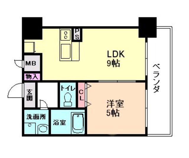 CITY SPIRE十三東(1LDK/2階)の間取り写真