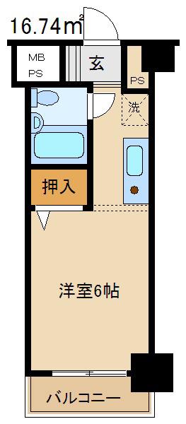 ダイアパレス高崎中央(ワンルーム/4階)の間取り写真