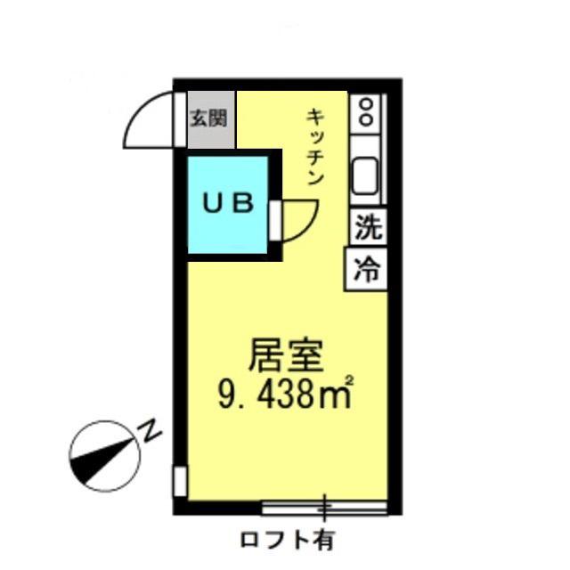ミレーヌ南生田(ワンルーム/1階)の間取り写真