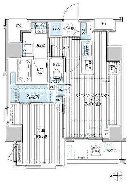 シティインデックス千代田秋葉原(1LDK/3階)の間取り写真
