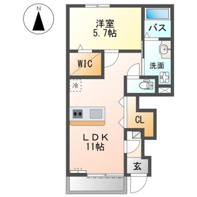 堺市美原区南余部(1LDK/1階)の間取り写真