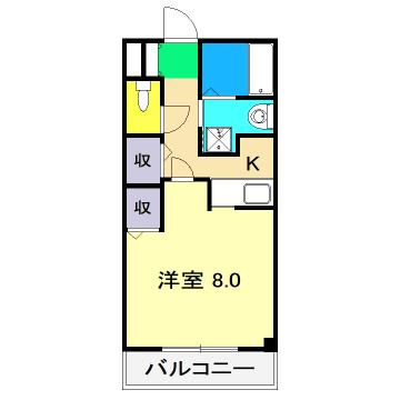 ドエル森の木II(1K/3階)の間取り写真