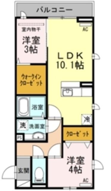 京成押上線 京成立石駅 徒歩10分 3階建 築11年(2LDK/2階)の間取り写真