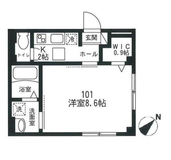 LIEN DE UEHARA(1K/1階)の間取り写真