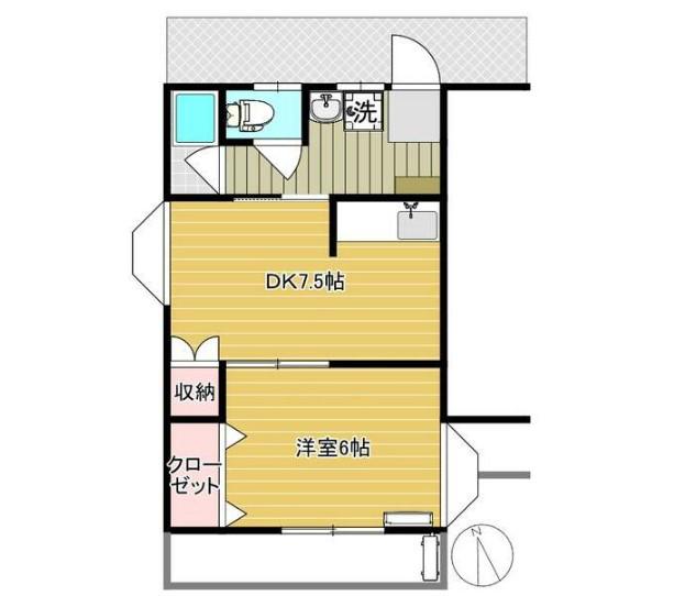 コンフォールJ(1K/1階)の間取り写真