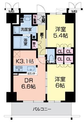 ESPERANZA(2LDK/5階)の間取り写真