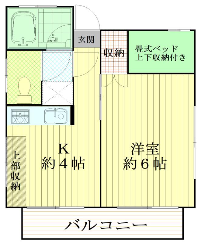 サンハイツ(1K/2階)の間取り写真