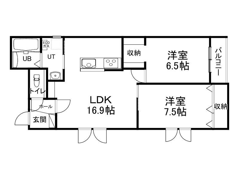 PETRICA(2LDK/3階)の間取り写真