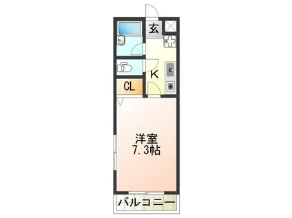 グランヴィラ・K(1K/2階)の間取り写真